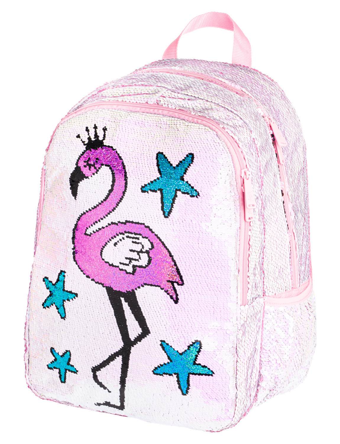 Fun Flamingo Rucksack-Set 3tlg: Rucksack, Federmäppchen, Silikon-Etui