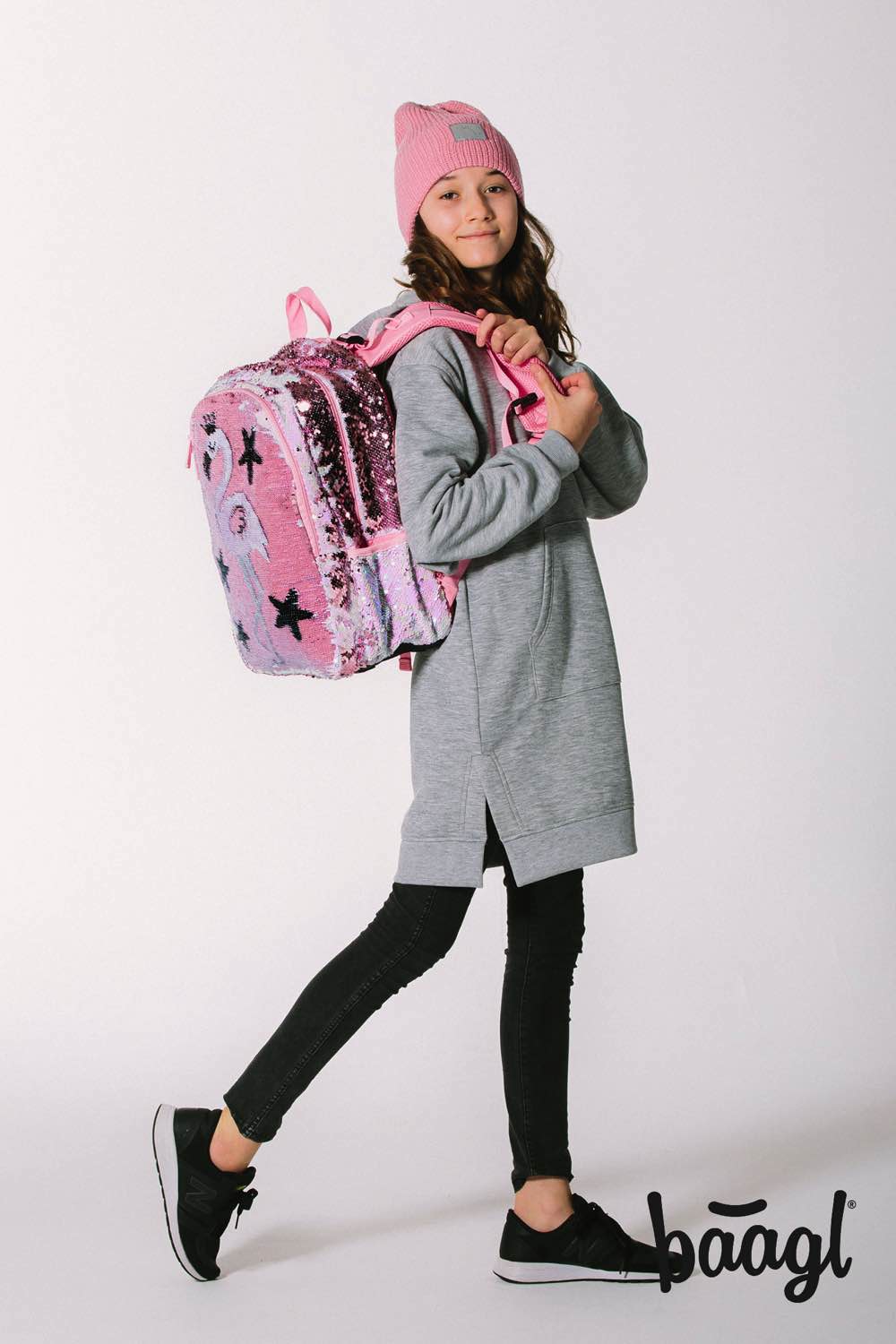 Fun Flamingo Rucksack-Set 3tlg: Rucksack, Federmäppchen, Silikon-Etui