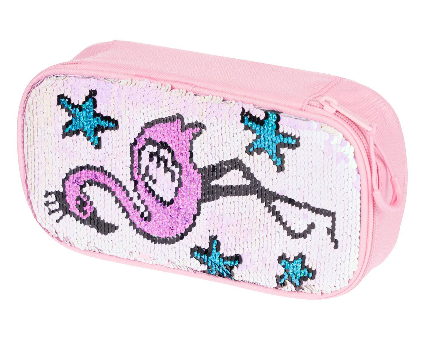 Fun Flamingo Rucksack-Set 3tlg: Rucksack, Federmäppchen, Silikon-Etui