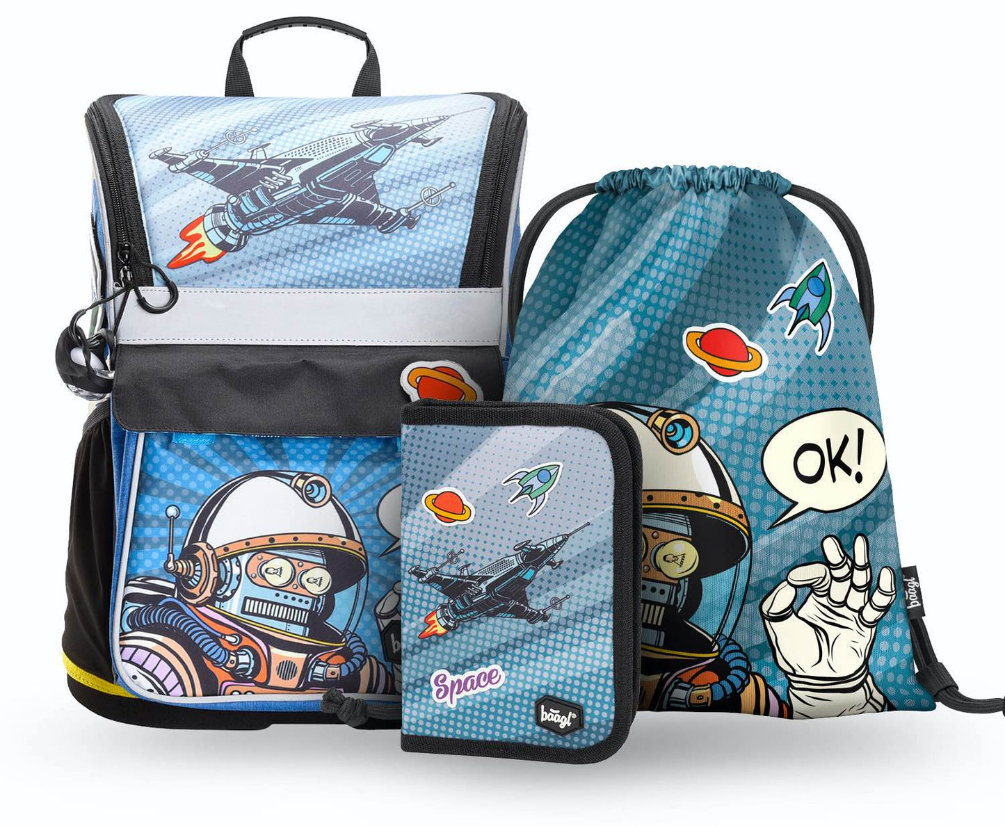 Zippy Spaceman Schulranzen-Set 3tlg: Schulranzen, Federmäppchen, Turnbeutel