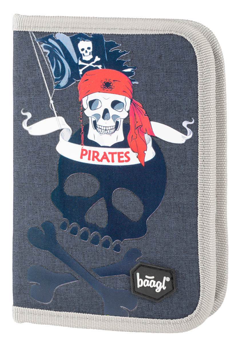 Piraten Schulranzen-Set 5tlg: Schulranzen, Federmäppchen, Turnbeutel, Trinkflasche, Schürze