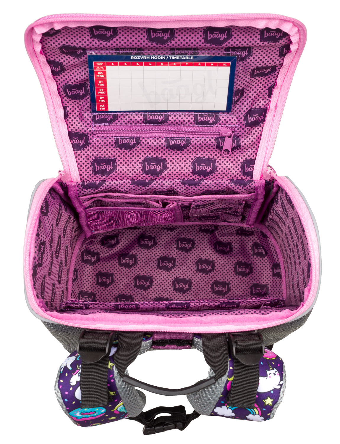 Zippy Unicorn Schulranzen-Set 7tlg: Schulranzen, Federmäppchen, Turnbeutel, Heftmappe, Brotdose, Schürze, Sticker