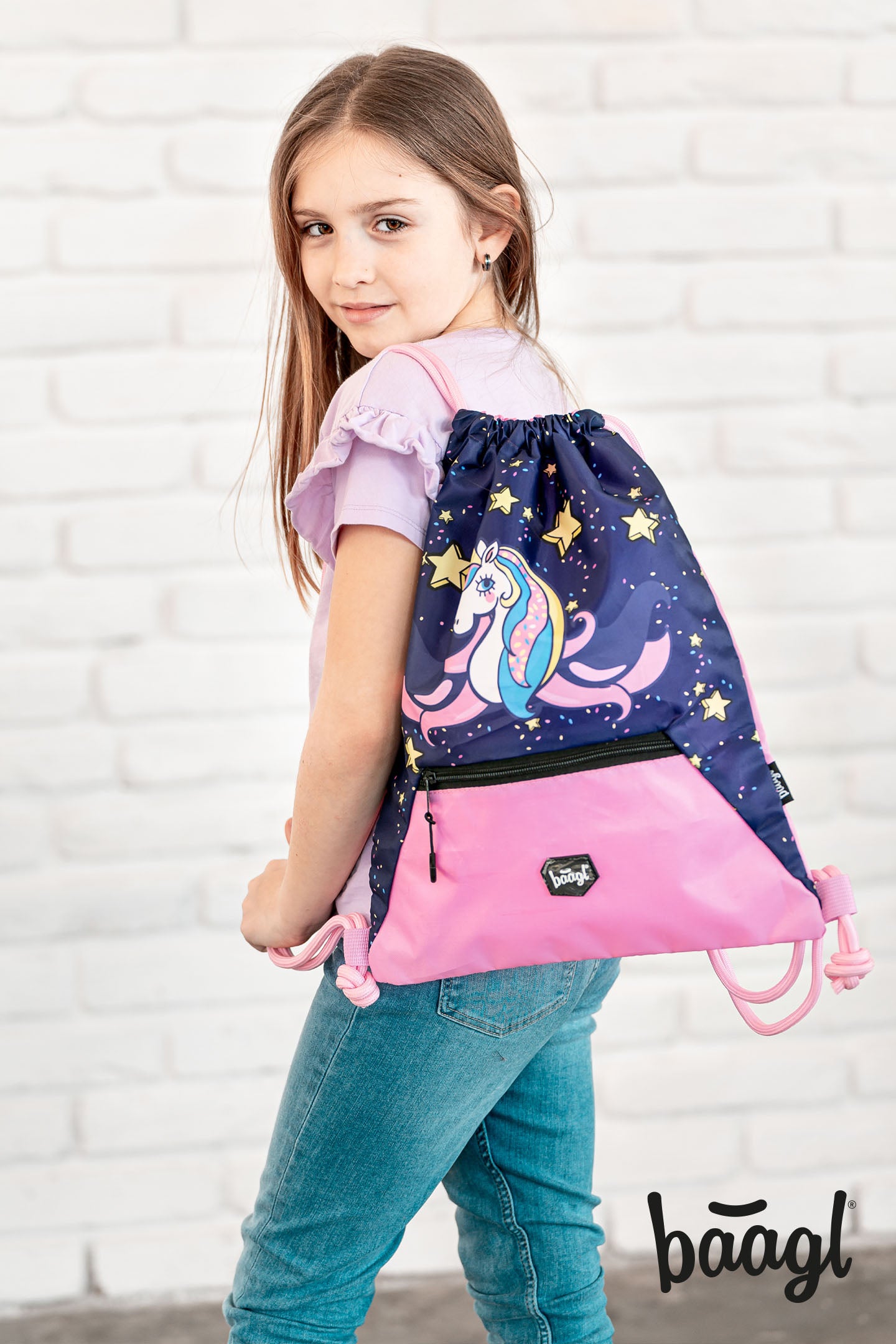 Zippy Unicorn Schulranzen-Set 7tlg: Schulranzen, Federmäppchen, Turnbeutel, Heftmappe, Brotdose, Schürze, Sticker