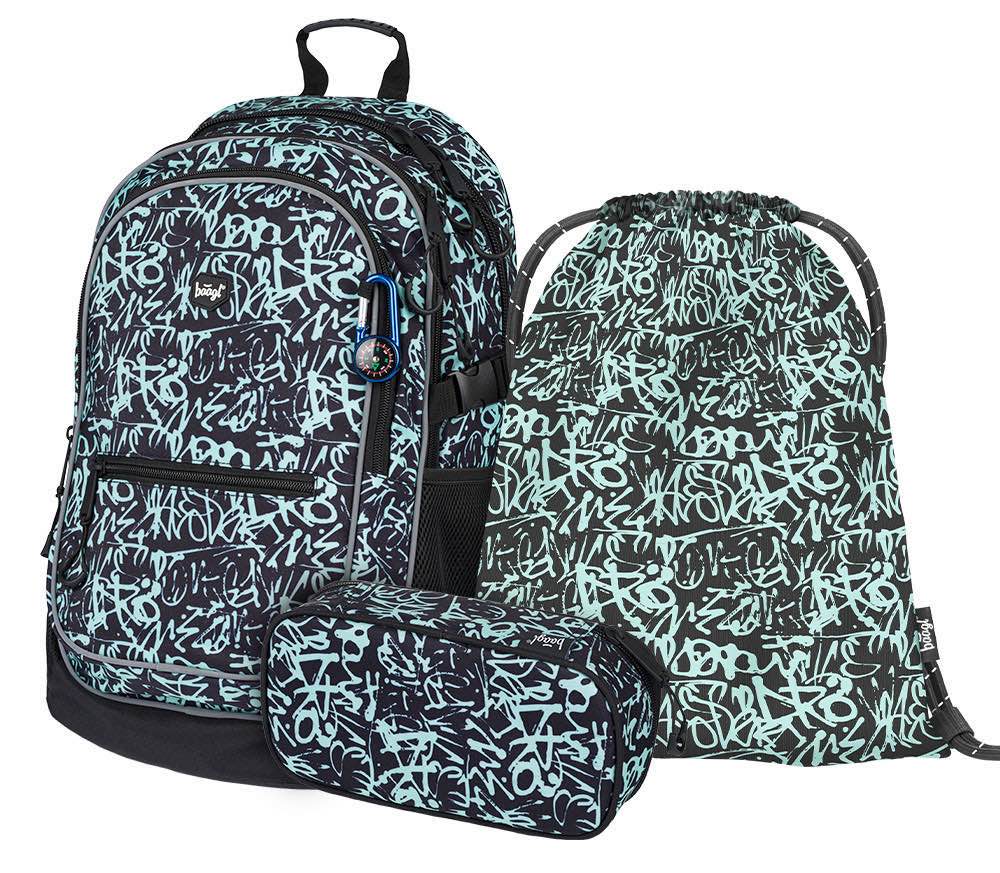Core Graffito Rucksack-Set 3tlg: Rucksack, Federmäppchen, Turnbeutel
