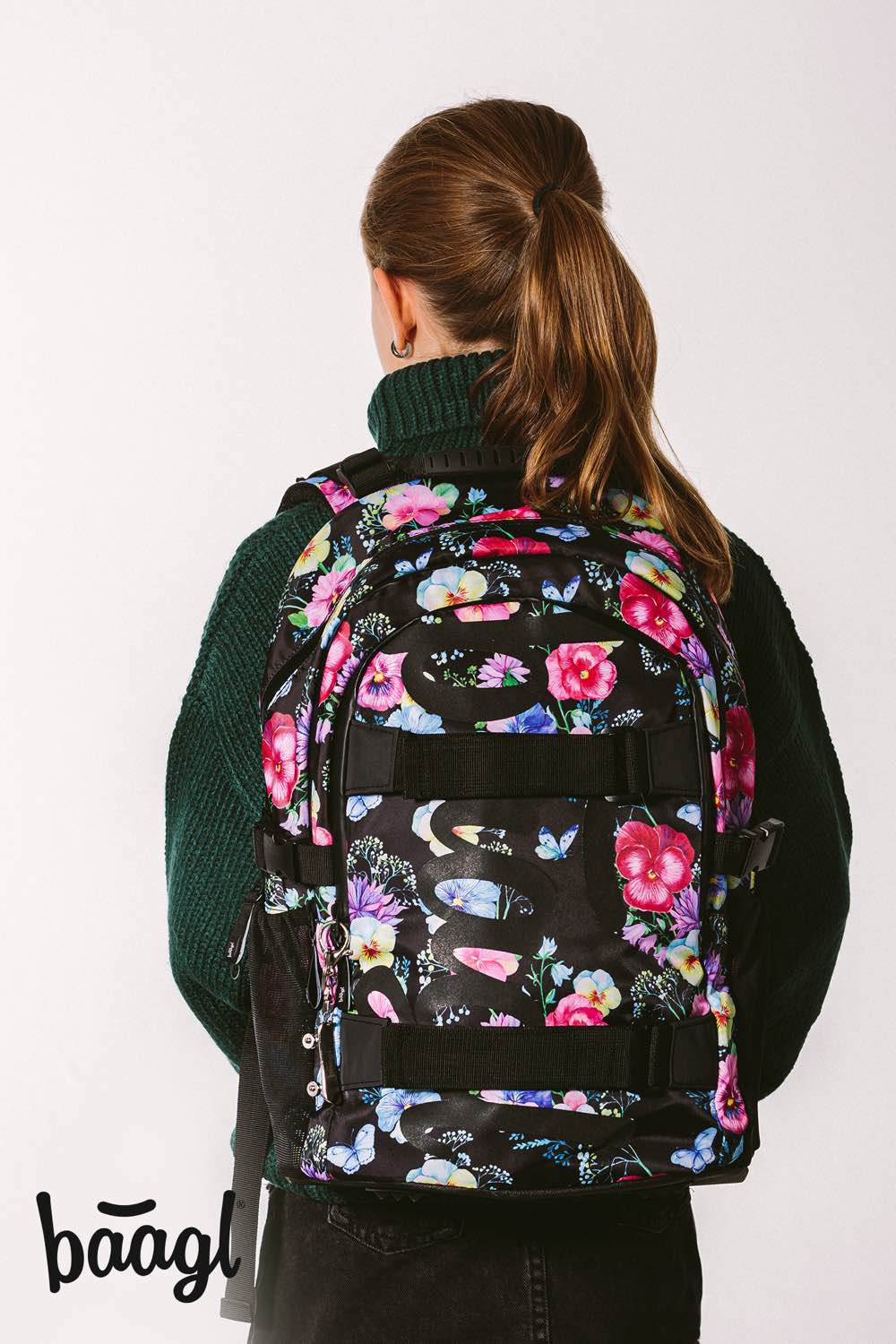 Skate Flowers Rucksack-Set 3tlg: Rucksack, Federmäppchen, Turnbeutel