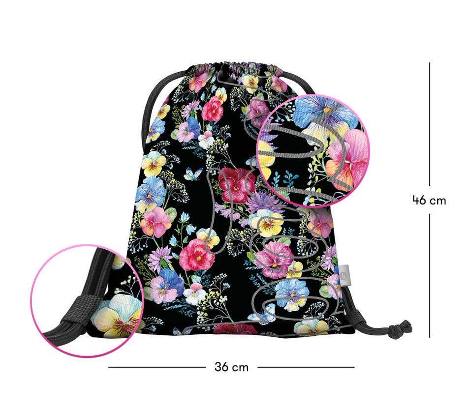 Skate Flowers Rucksack-Set 3tlg: Rucksack, Federmäppchen, Turnbeutel