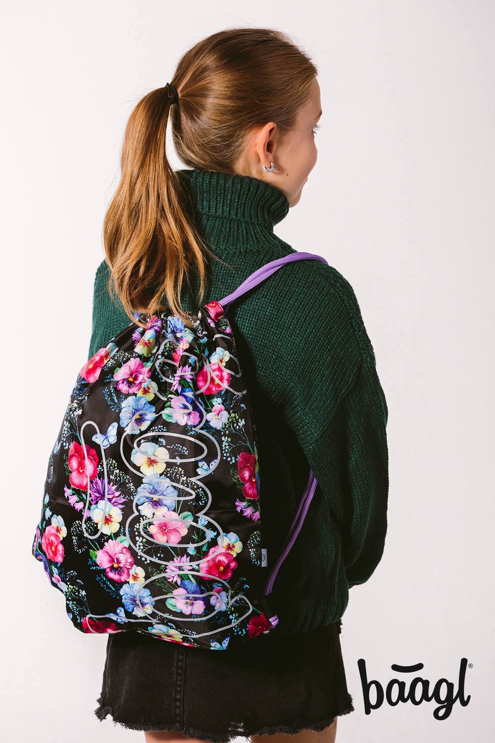 Skate Flowers Rucksack-Set 3tlg: Rucksack, Federmäppchen, Turnbeutel