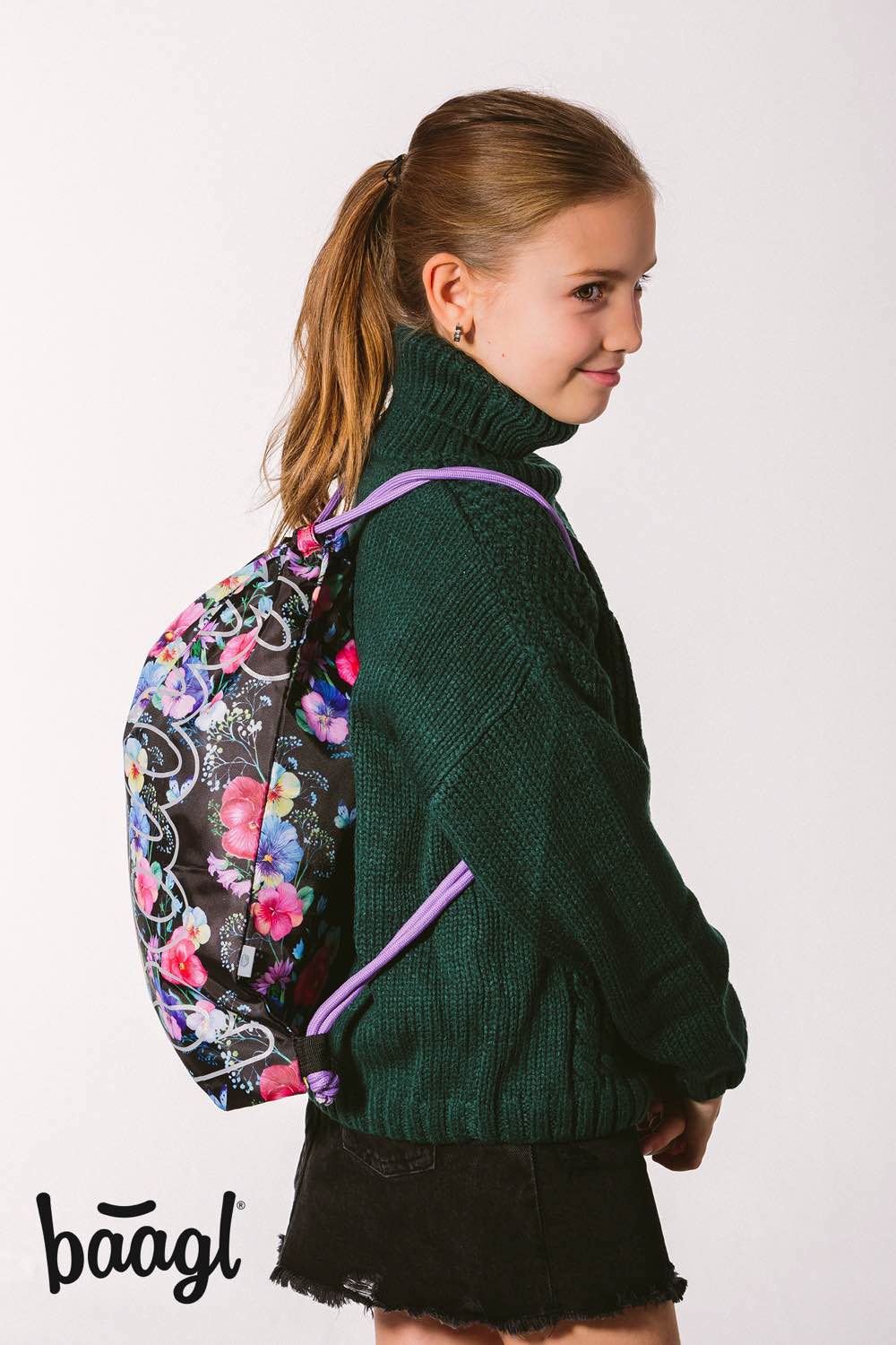 Skate Flowers Rucksack-Set 3tlg: Rucksack, Federmäppchen, Turnbeutel