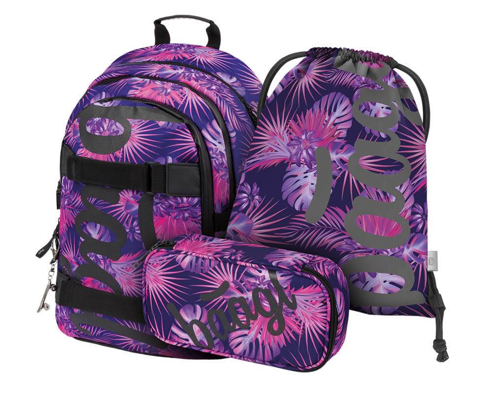 Skate Violet Rucksack-Set 3tlg: Rucksack, Federmäppchen, Turnbeutel