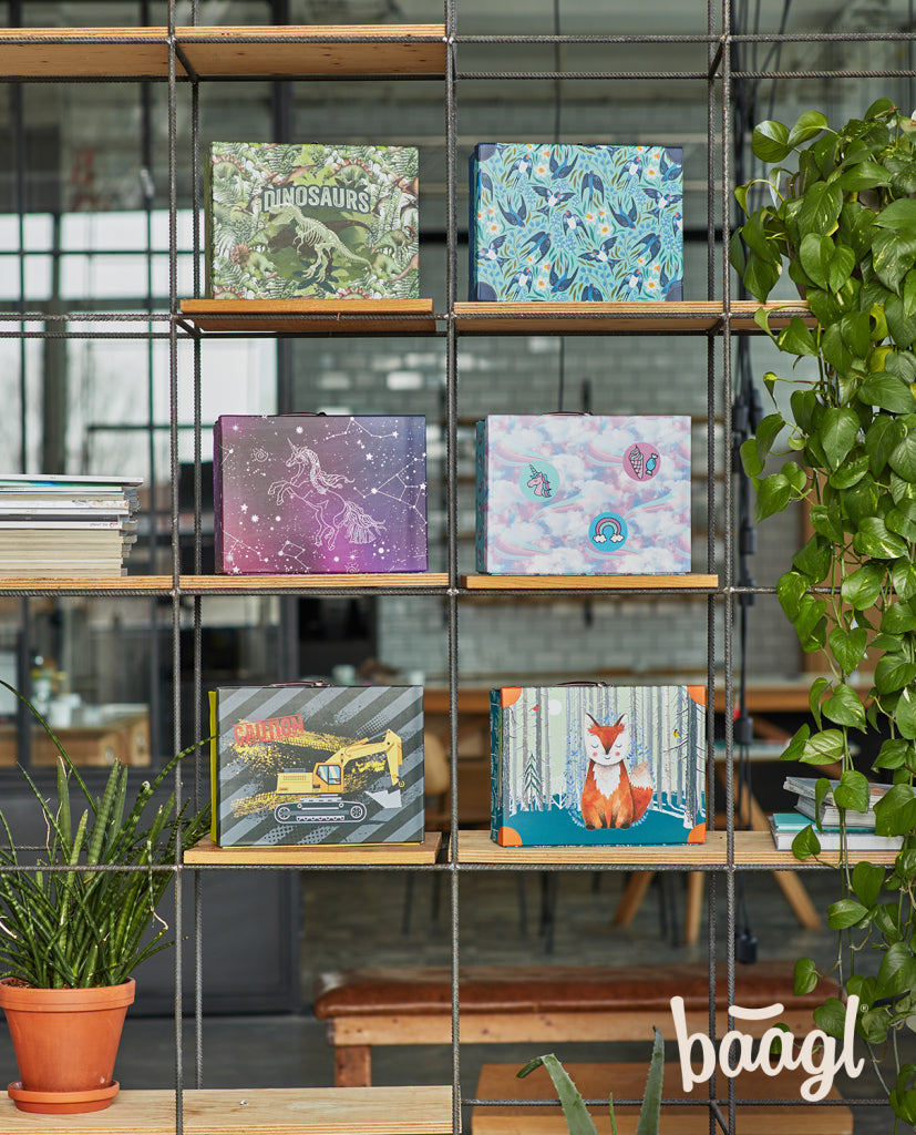 Faltkoffer für Schulmaterial Himmel