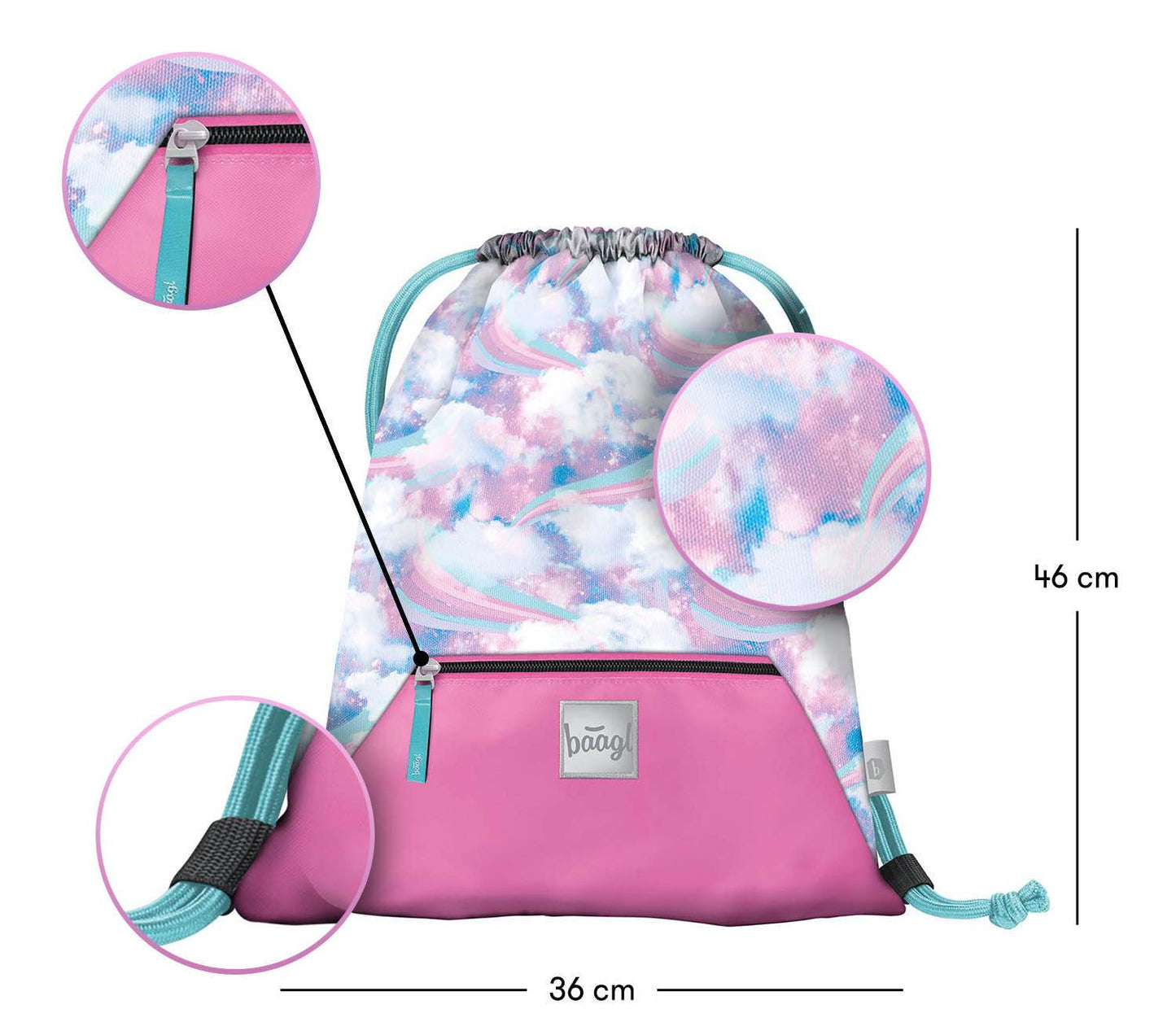 Zippy Himmel - Kreativ Schulranzen-Set 5tlg: Schulranzen, Federmäppchen, Turnbeutel, Brotdose, Heftmappe