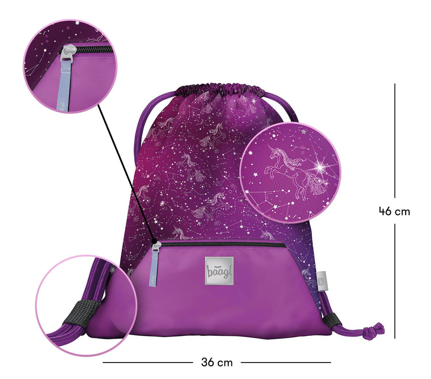 Zippy Unicorn Universe Schulranzen-Set 5tlg: Schulranzen, Federmäppchen, Turnbeutel, Brotdose, Heftmappe