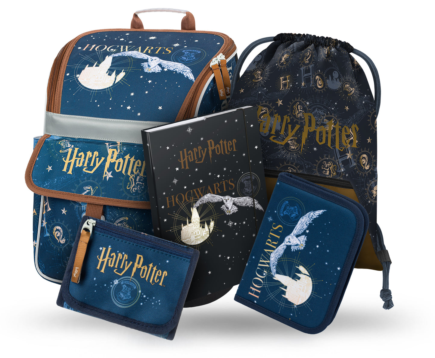 Zippy Harry Potter Hogwarts Schulranzen-Set 5tlg: Schulranzen, Federmäppchen, Turnbeutel, Brotdose, Geldbörse