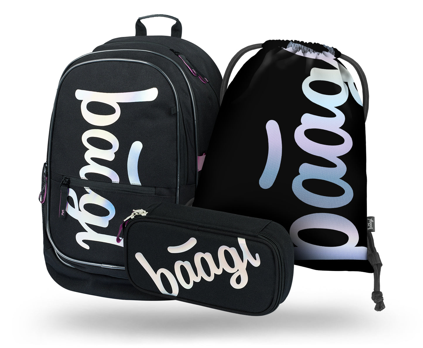 Core Metallic Holo Rucksack-Set 3tlg: Rucksack, Federmäppchen, Turnbeutel