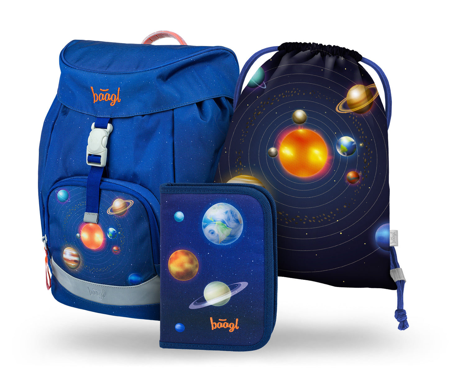 Airy Planeten Rucksack-Set 3tlg: Rucksack, Federmäppchen, Turnbeutel