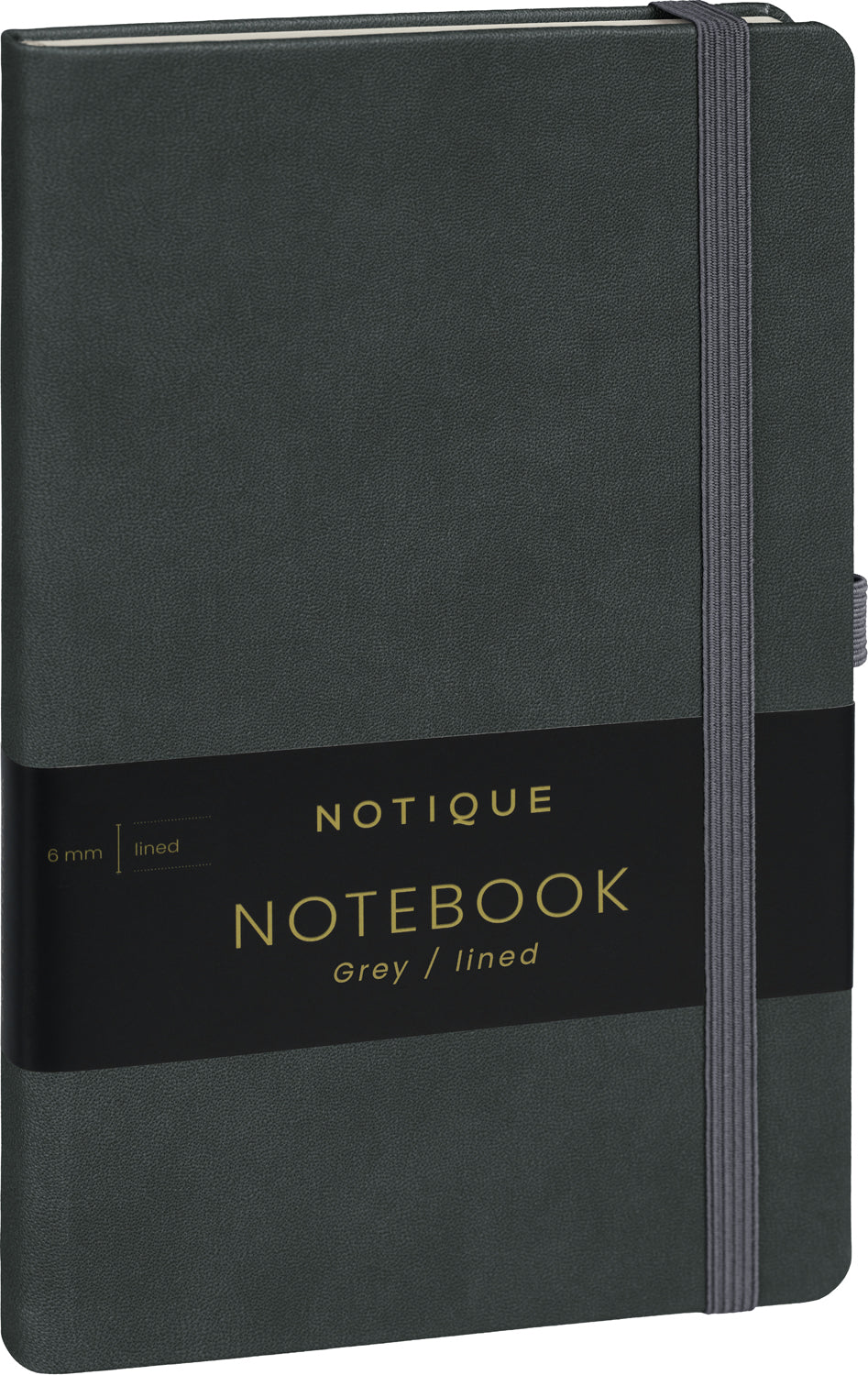 Notizbuch Grau, liniert, 13 × 21 cm