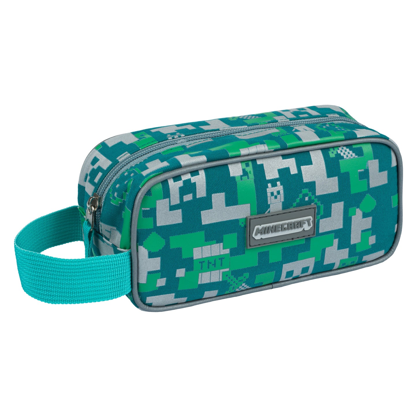 MINECRAFT SET 2 Silver Creeper: Federmäppchen, Turnbeutel