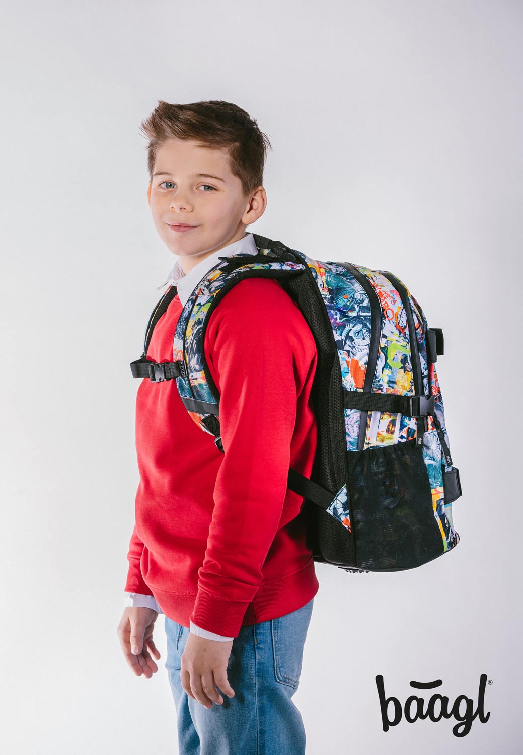 Skate Batman Comics Rucksack-Set 5tlg: Rucksack, Federmäppchen, Turnbeutel, Geldbörse, Heftmappe