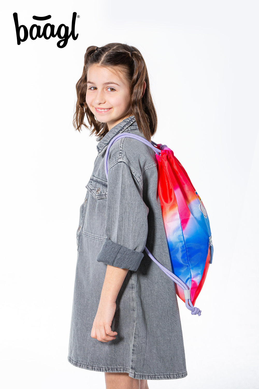 Turnbeutel mit Tasche Rainbow Rot