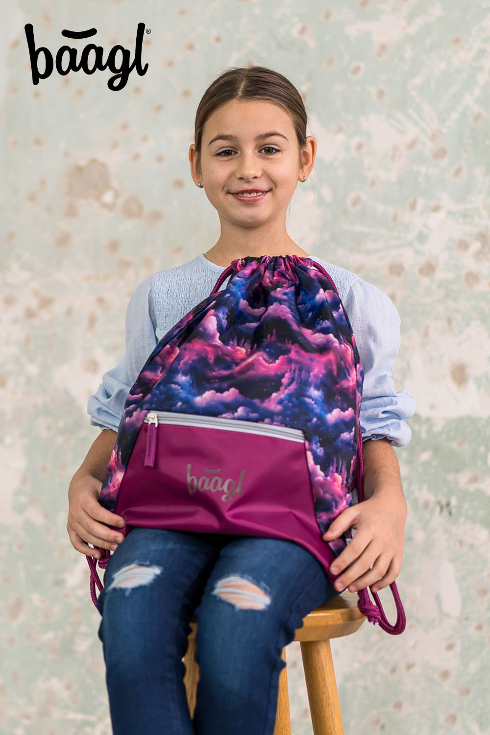 Turnbeutel mit Tasche Königliches Einhorn