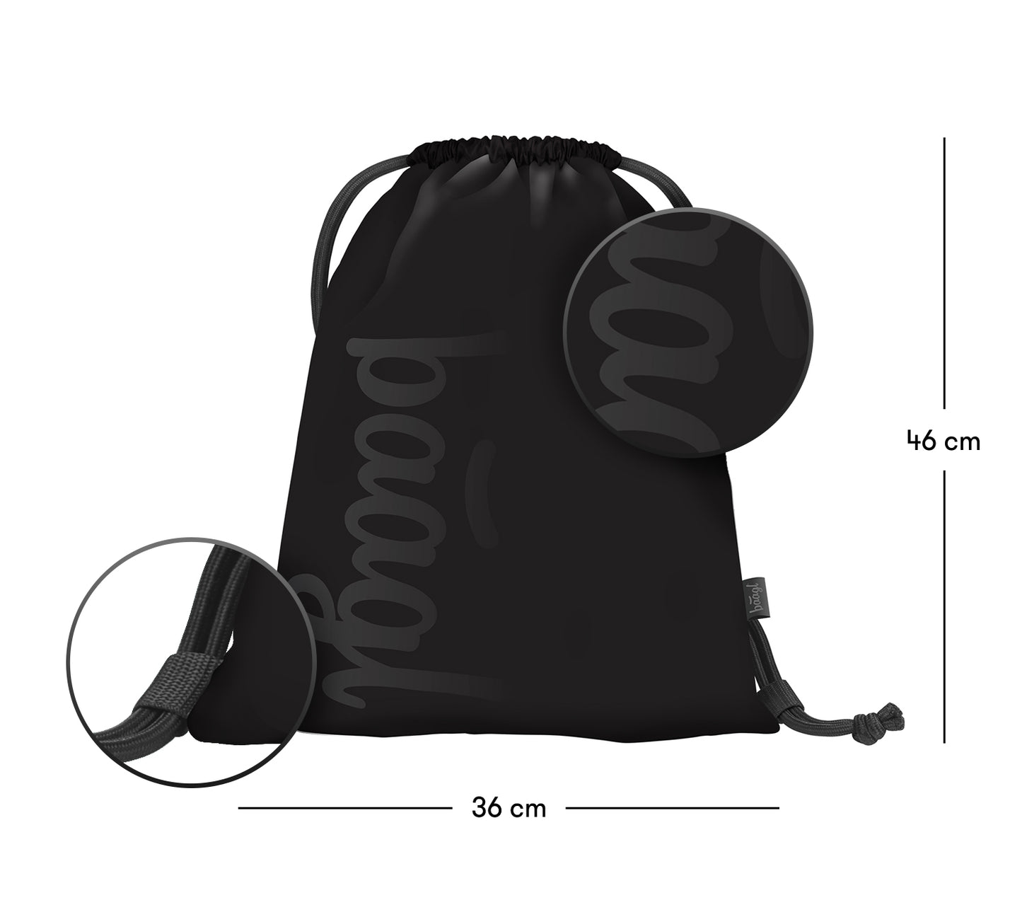Coolmate Black Rucksack-Set 3tlg: Rucksack, Federmäppchen, Turnbeutel