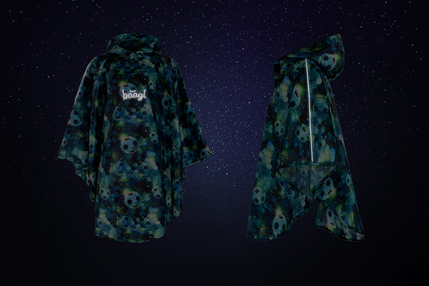 Outdoor-Regenponcho Fußball Gr. S (110 -130 cm)