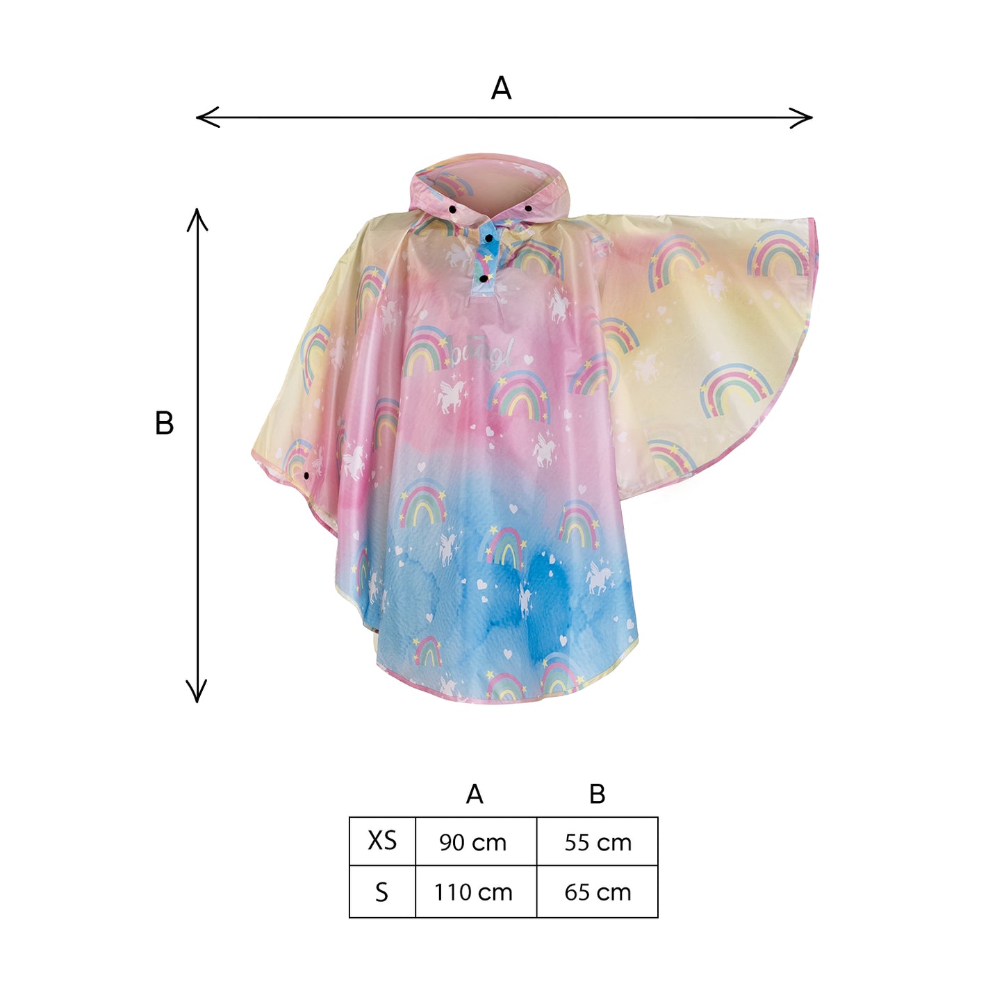 Regenponcho Einhorn Größe XS