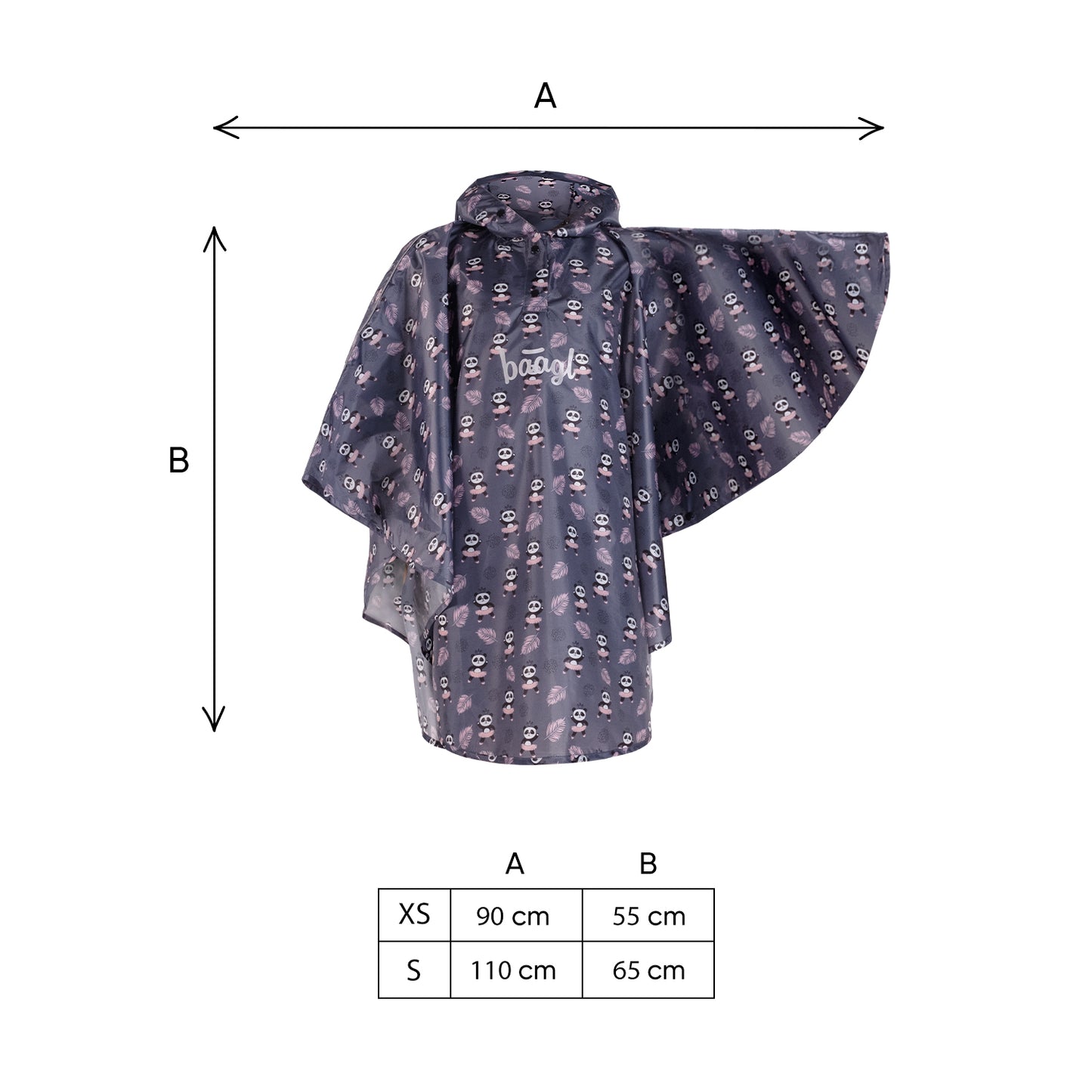 Regenponcho Panda Gr. XS