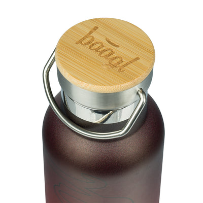 Thermoflasche mit Bambusdeckel Gradient rot-schwarz, 500 ml