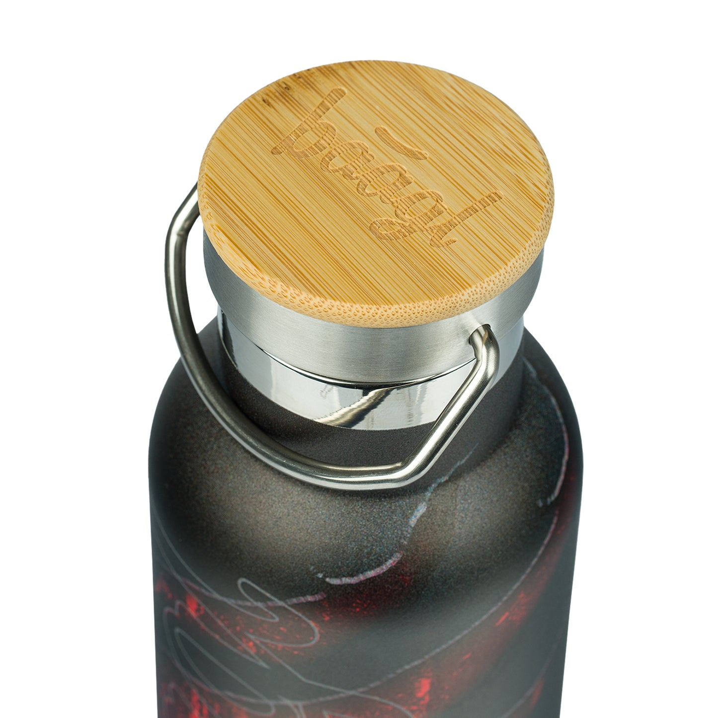 Thermoflasche mit Bambusdeckel Lava, 500 ml