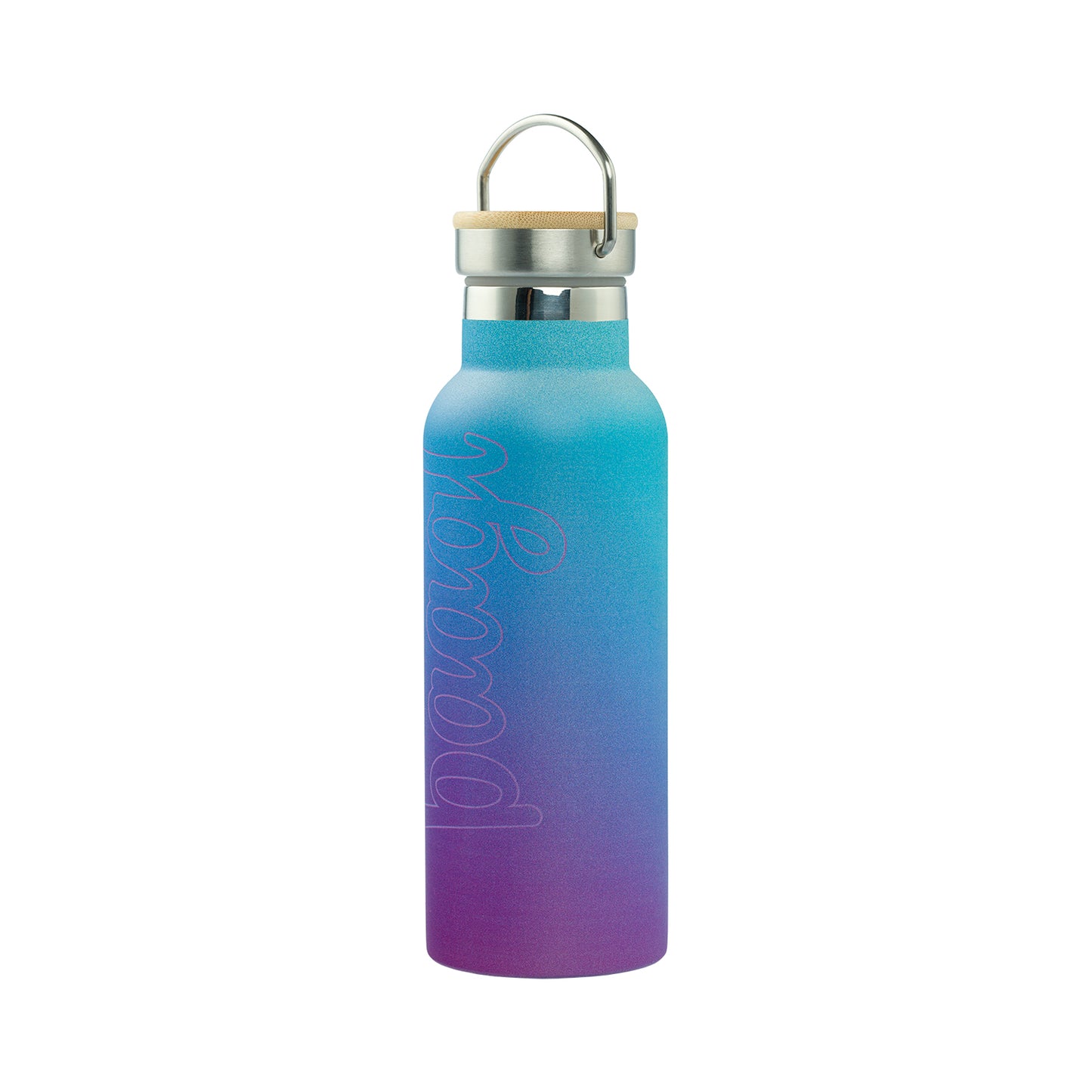 Thermoflasche mit Bambusdeckel Gradient blau-violett, 500 ml