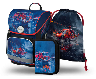 Ergo Lebensretter Schulranzen-Set 3tlg: Schulranzen, Federmappe, Turnbeutel