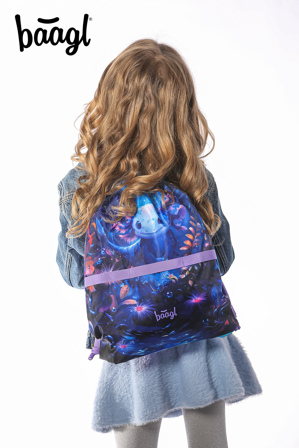 Turnbeutel mit Tasche Axolotl