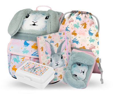 Zippy Bunny Schulranzen-Set 5tlg: Schulranzen, Federmäppchen, Turnbeutel, Heftmappe, Brotdose