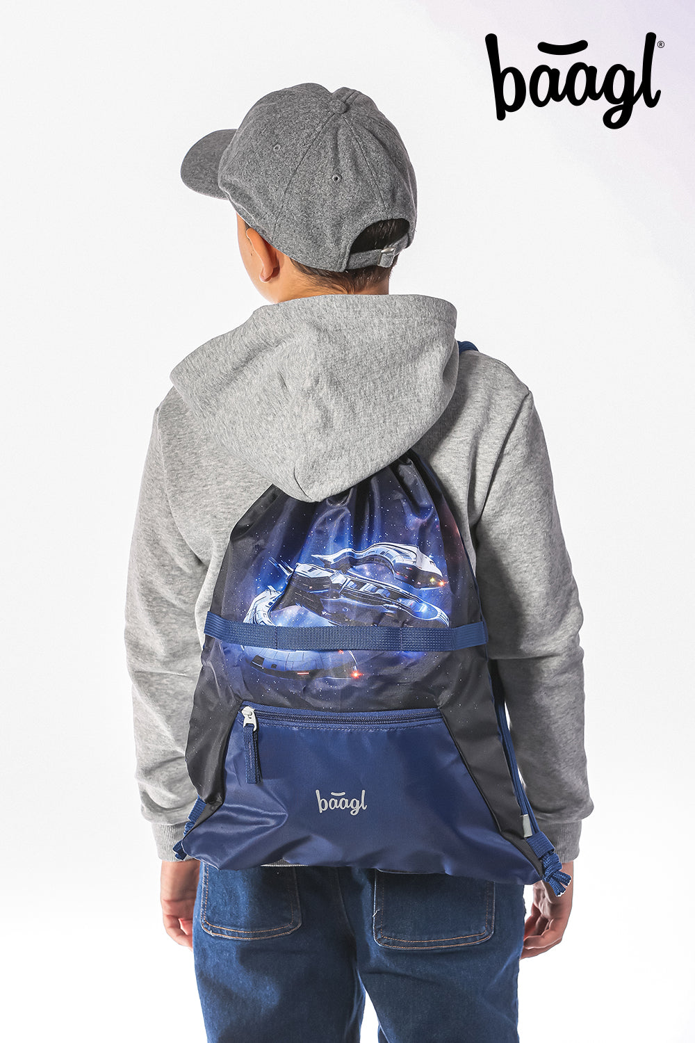 Turnbeutel mit Tasche Space Ship