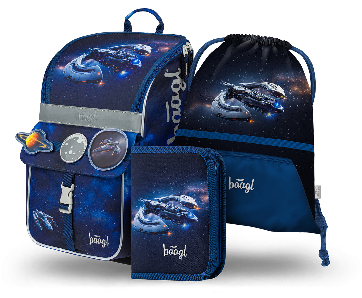 Zippy Space Ship Schulranzen-Set 3tlg: Schulranzen, Federmäppchen, Turnbeutel