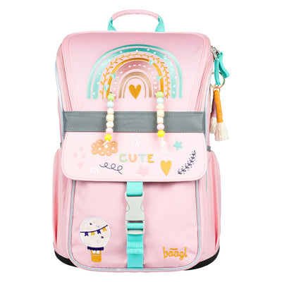 Zippy Regenbogen Rosa Schulranzen-Set 5tlg: Schulranzen, Federmäppchen, Turnbeutel, Heftmappe, Brotdose
