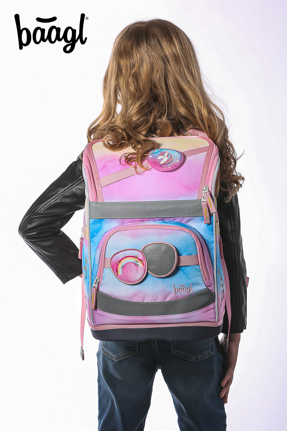 Zippy plus Regenbogen Einhorn Schulranzen-Set 3tlg: Schulranzen, Federmäppchen, Sportbeutel