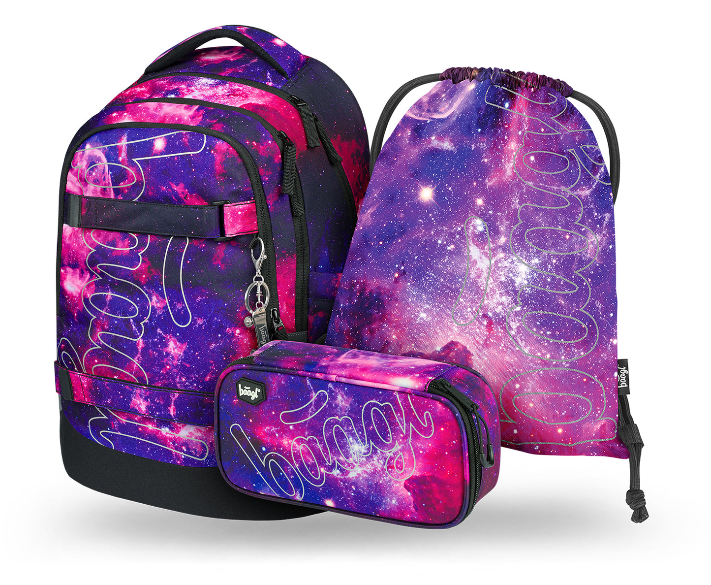 Skate max Galaxy Rucksack-Set 3tlg: Rucksack, Federmäppchen, Sportbeutel