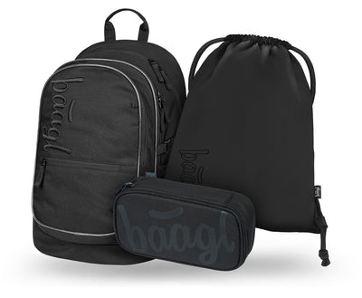 Core Uni schwarz Rucksack-Set 3tlg: Rucksack, Federmäppchen, Sportbeutel