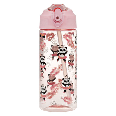 Tritan Trinkflasche mit Strohhalm Panda, 500 ml