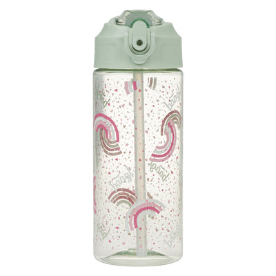 BAAGL Tritan Trinkflasche mit Strohhalm Regenbogen, 500 ml