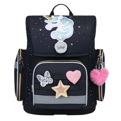 Ergo Unicorn Gold Schulranzen-Set 3tlg.: Schulranzen, Federmäppchen, Turnbeutel