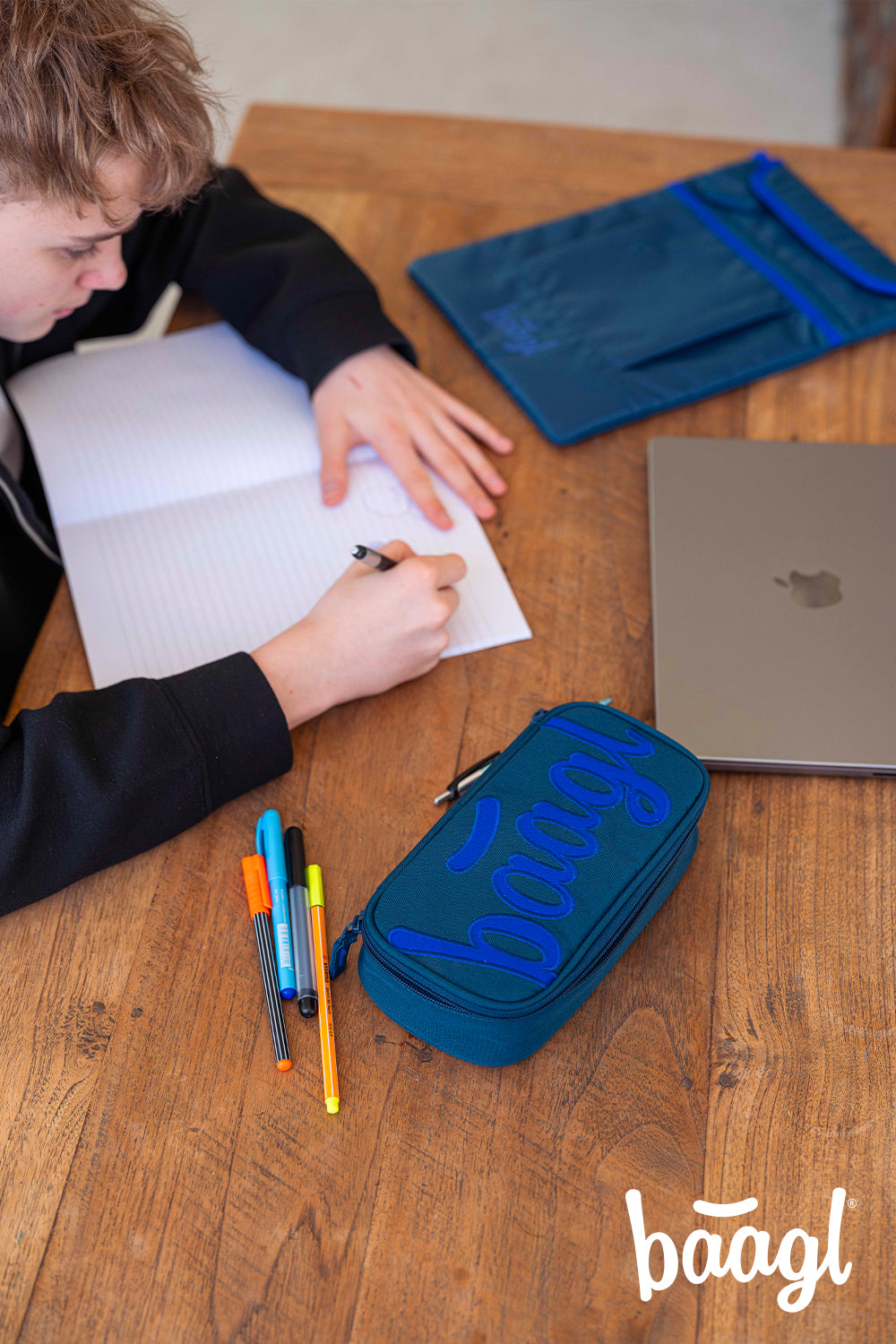 Federmäppchen Etui Logo Blau