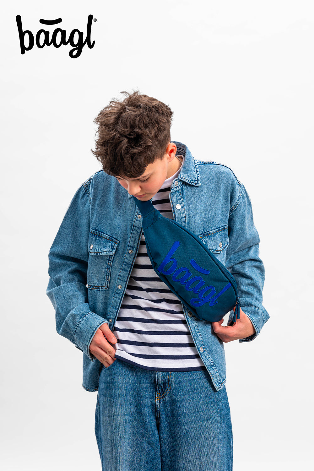 Bauchtasche Snap Logo Blau
