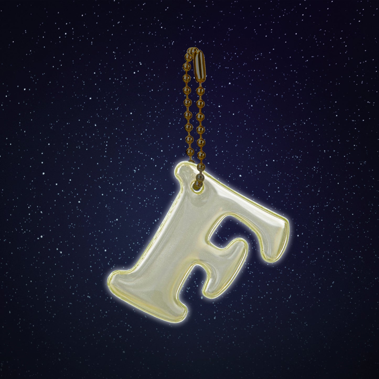 Reflektierender Anhänger Buchstabe F