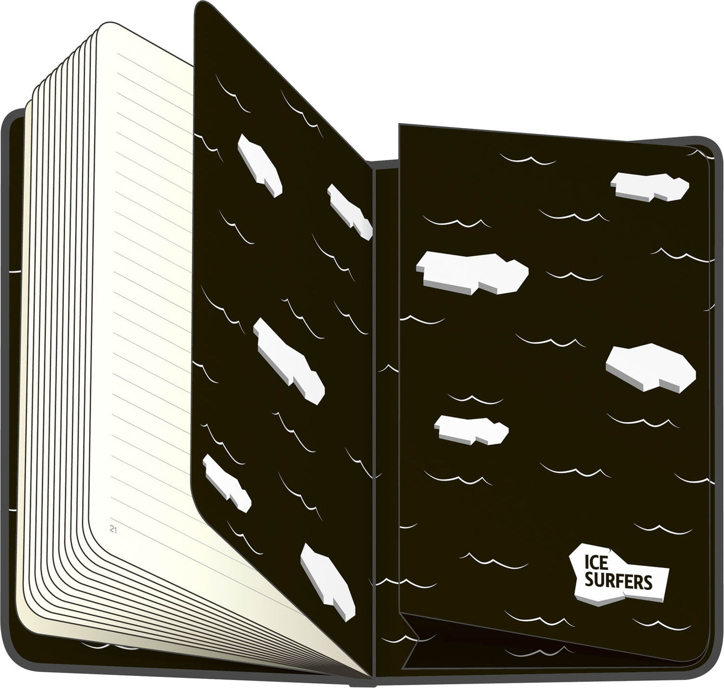 Notizbuch Ice Surfers, liniert, 13 x 21 cm