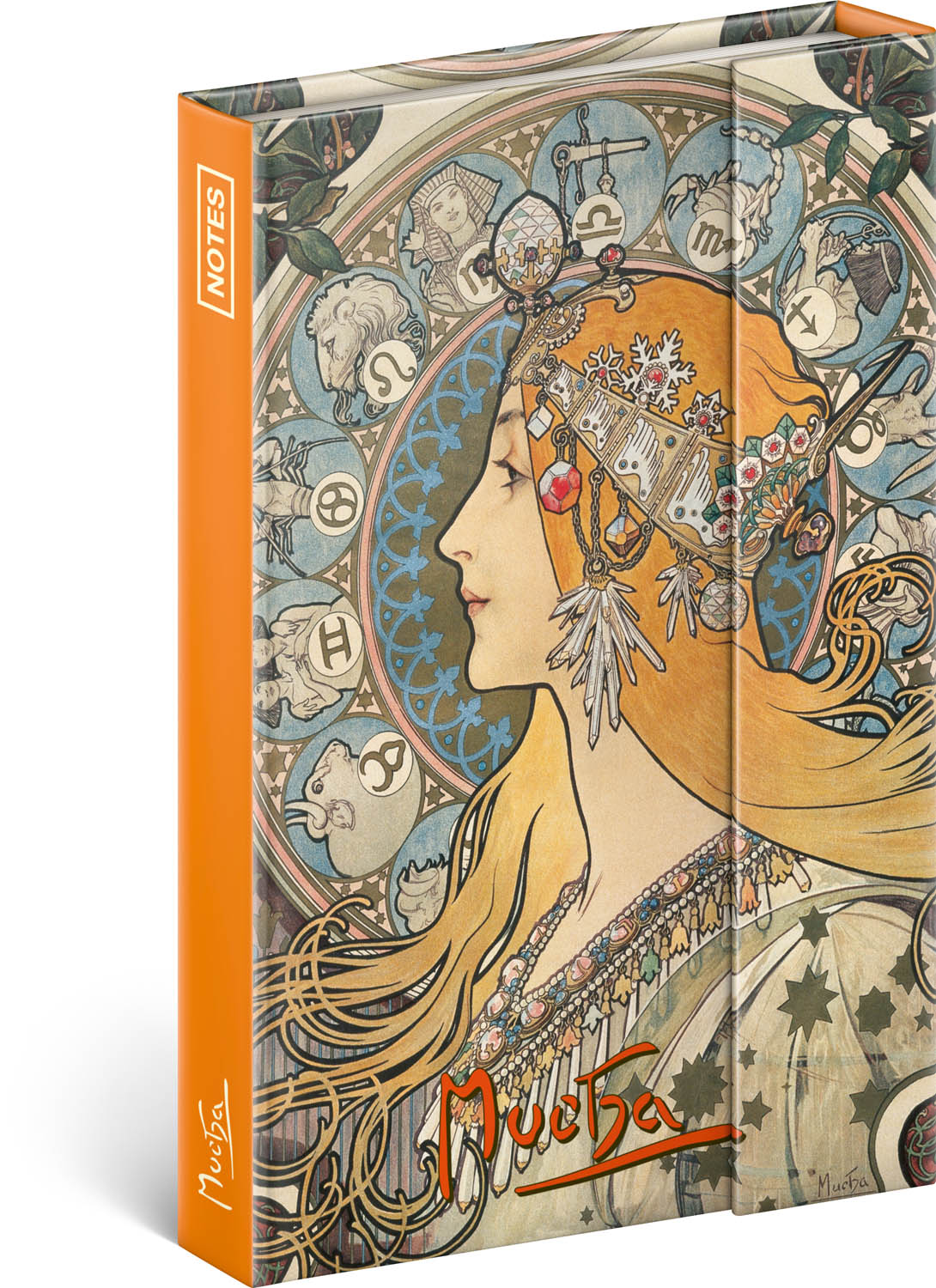 Notizbuch Alfons Mucha - Zodiac, liniert, 11 x 16 cm