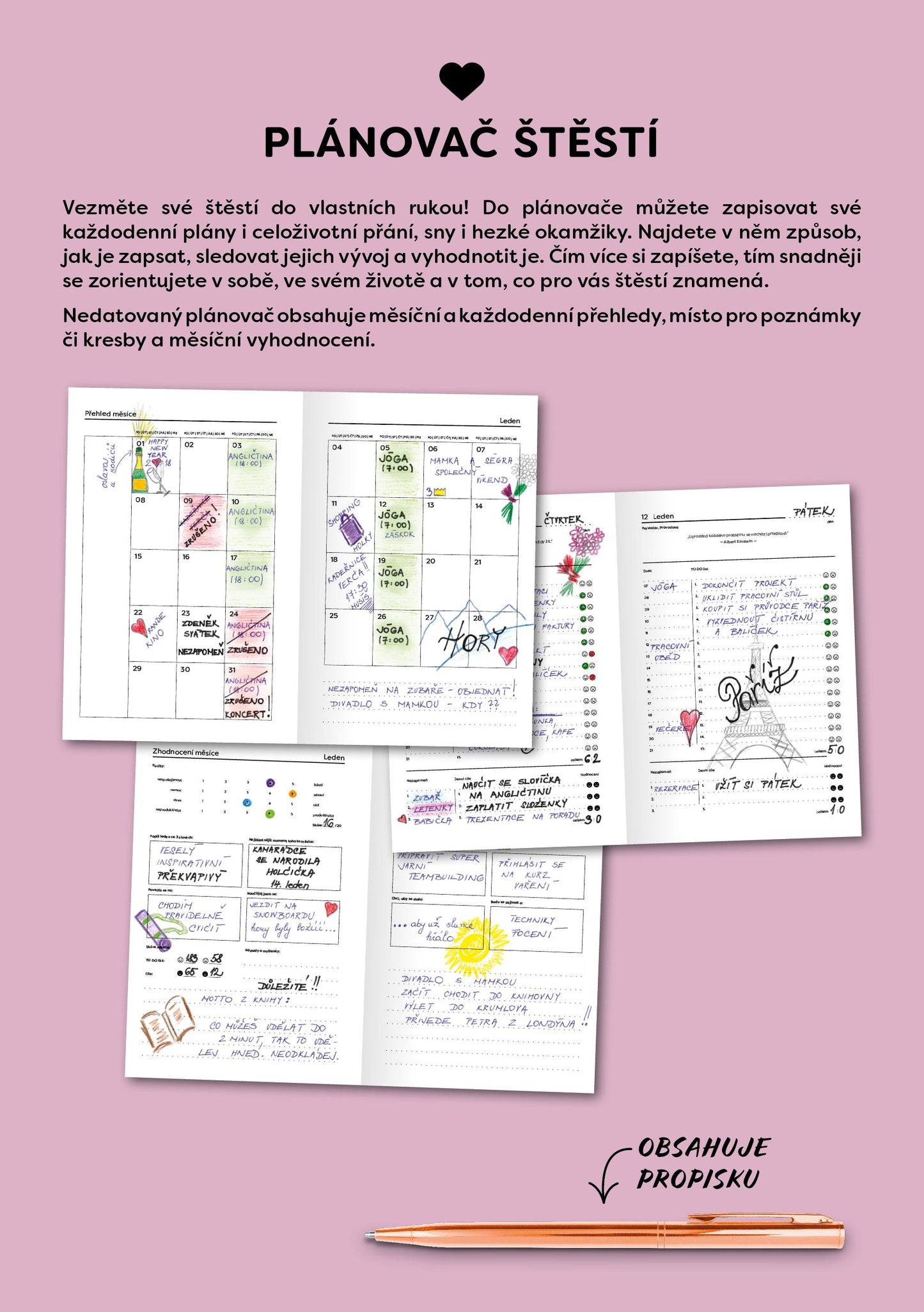 Tägliches undatiertes Tagebuch Glücksplaner in Geschenkbox