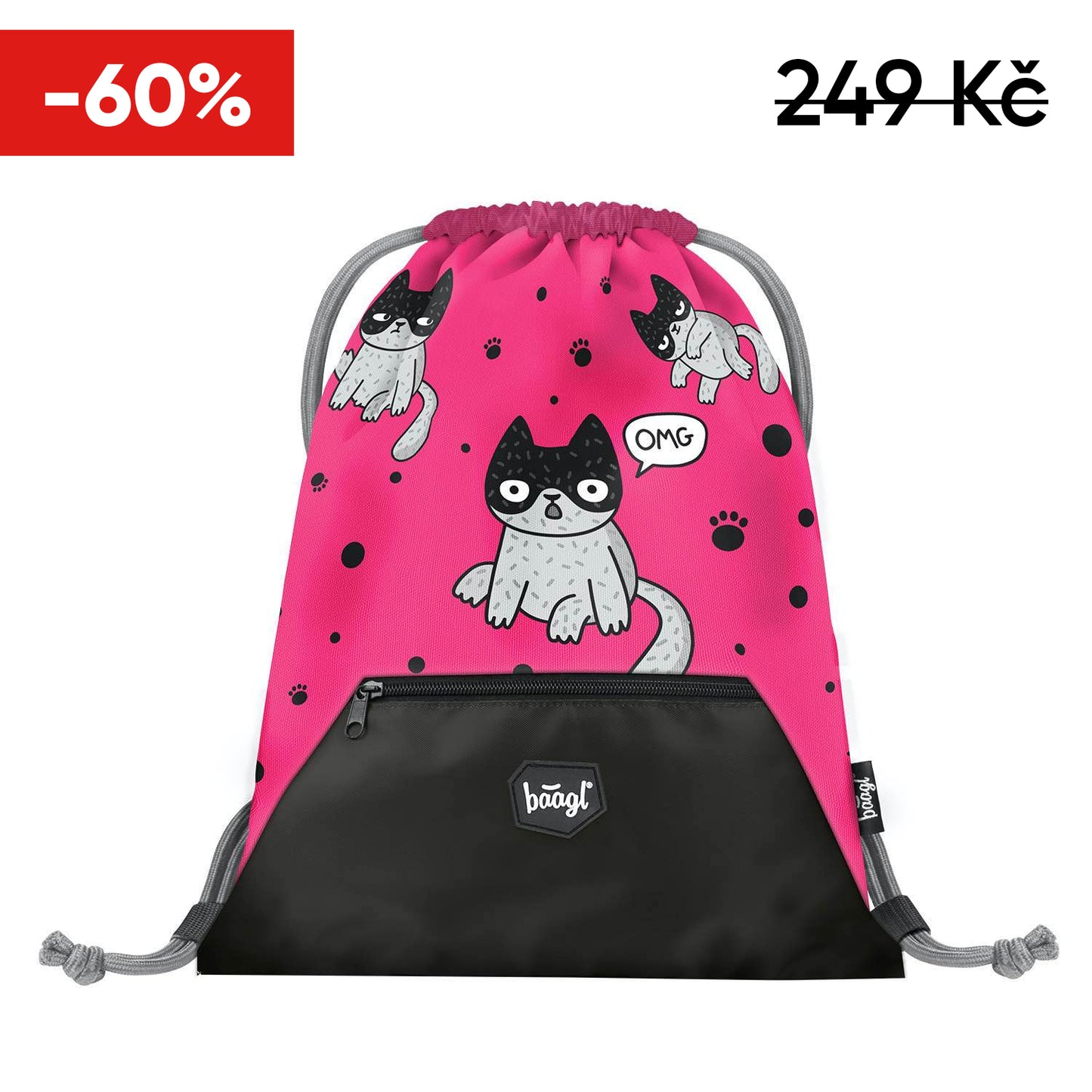 Turnbeutel mit Tasche Katzen